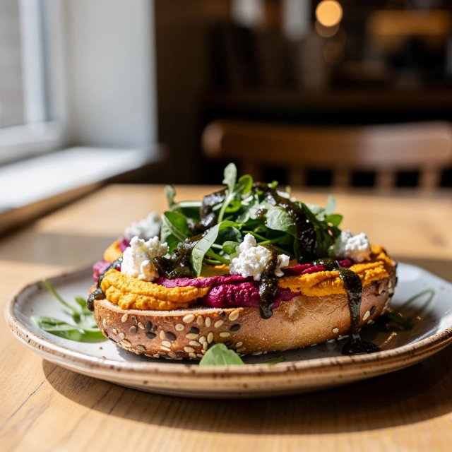 Pumpkin and beetroot hummus