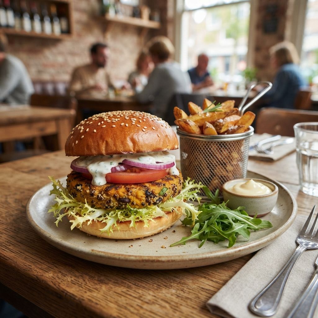 Zoete Aardappel-Quinoa Burger [V]