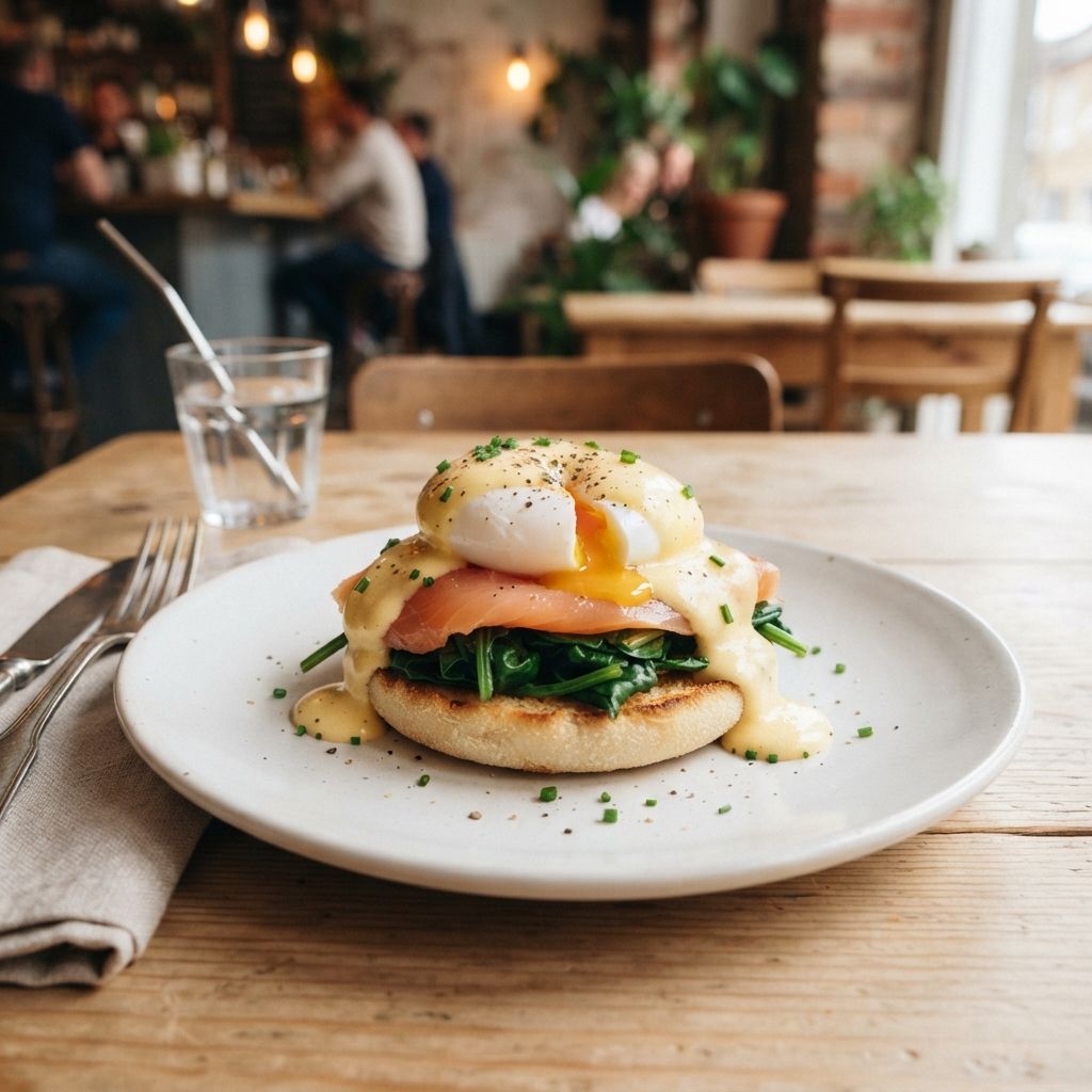Eggs Norwegian met spinazie