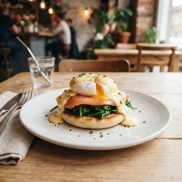 Eggs Norwegian met spinazie