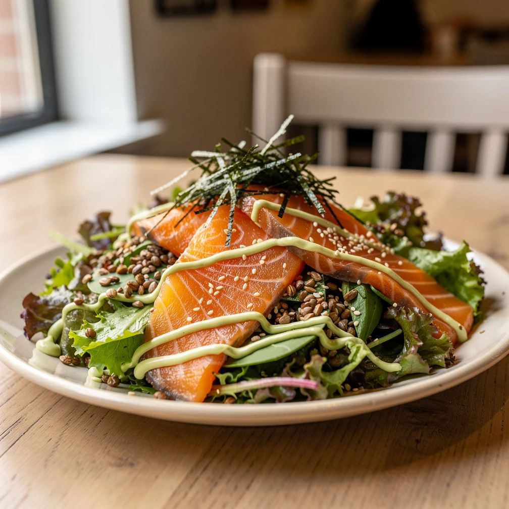 Salade wilde Alaska zalm Japans