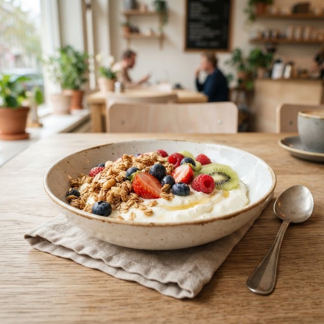 Kwark met Granola en Vers Fruit