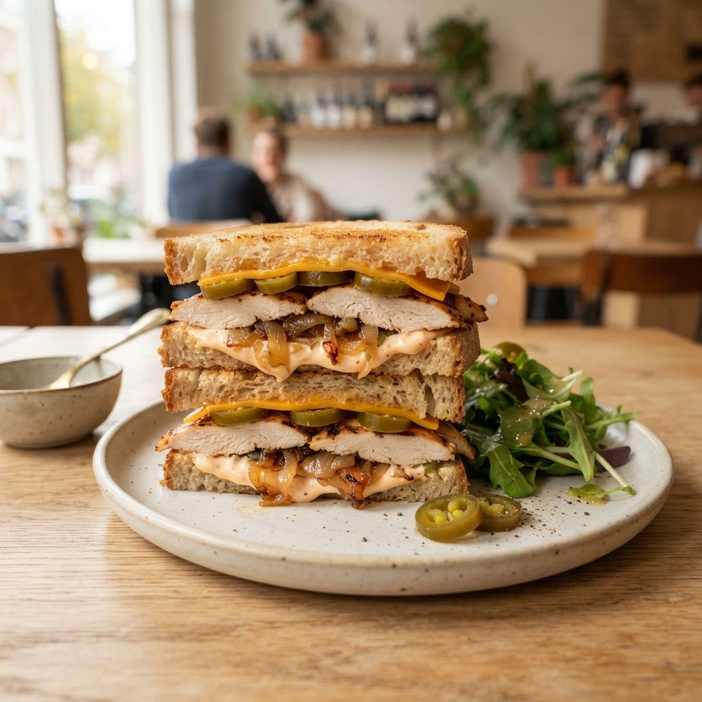 Chicken, Onion, Chilimayo & Jalapeno, Cheddar