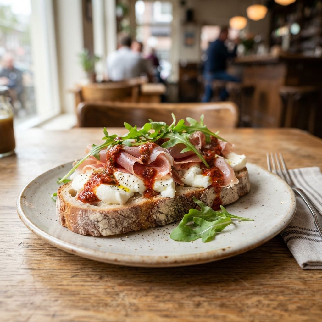 Mozzarella met (of zonder) serranoham en rode pesto
