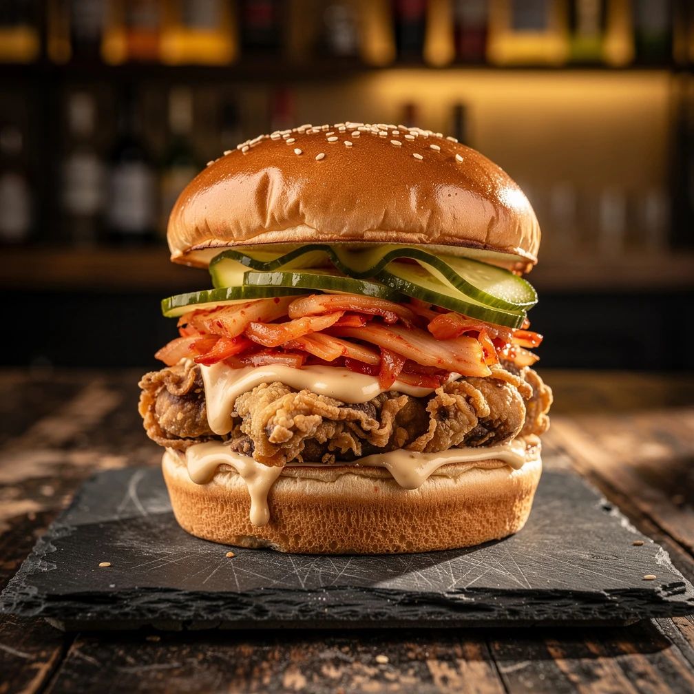 Fried mushroomburger