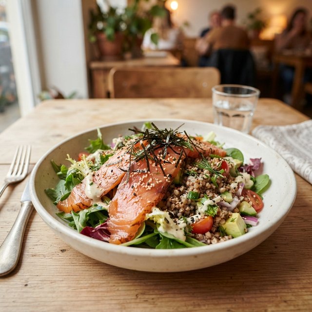 Salade wilde Alaska zalm Japans