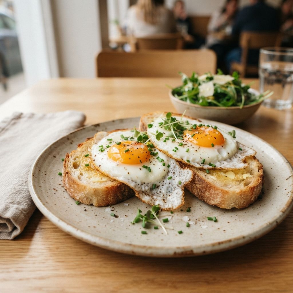 Fried eggs on toast