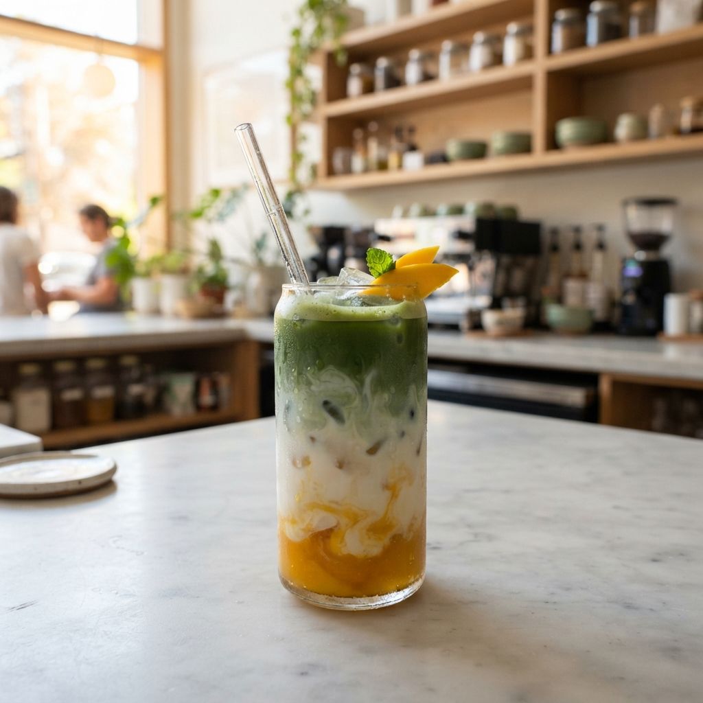 mango iced matcha