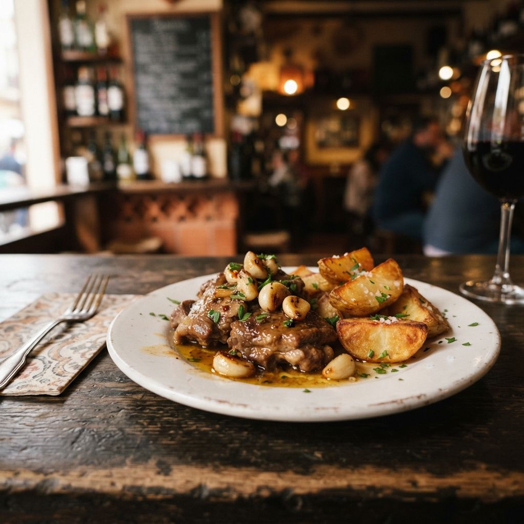 carne con ajos & patatas