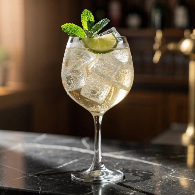 Tulip Spritz (tulpen vodka, elderflower, limoen, munt)