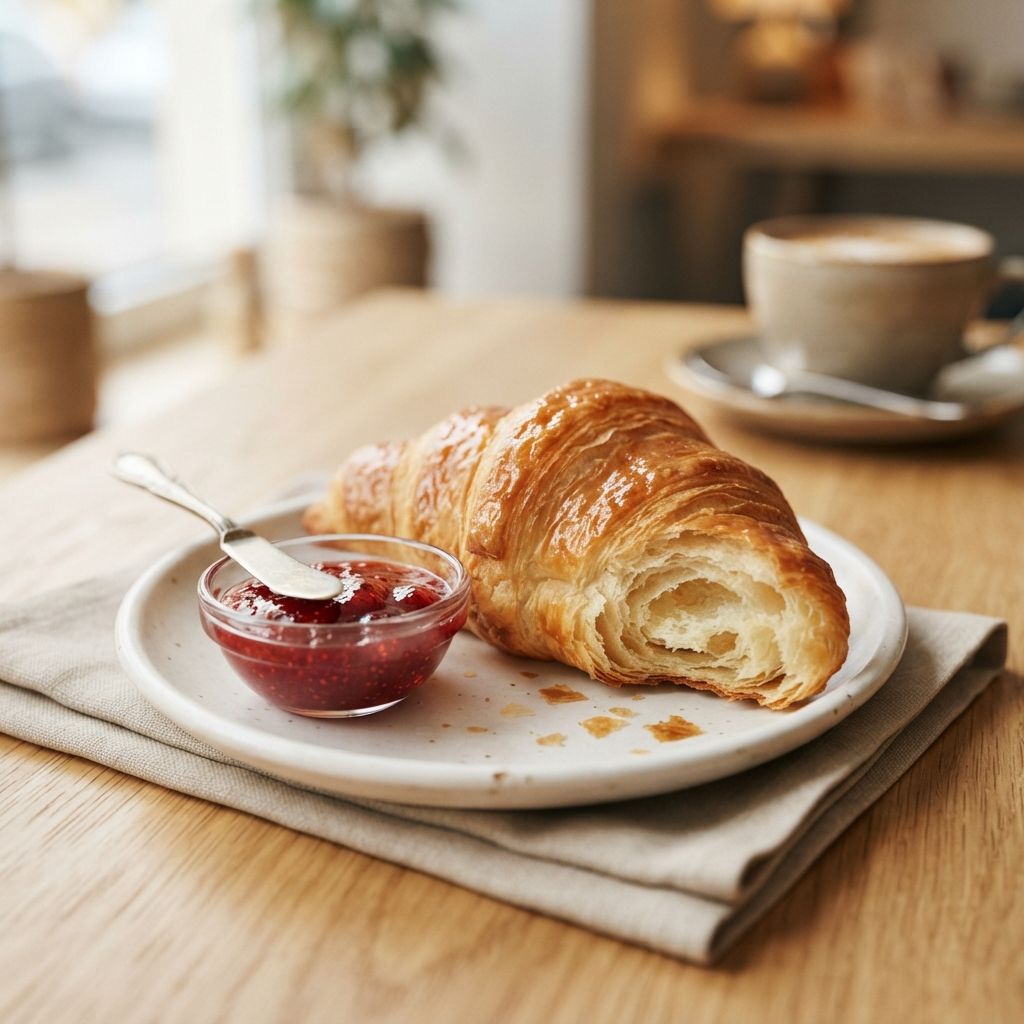 Croissant with strawberry jam / croissant met aardbeien jam