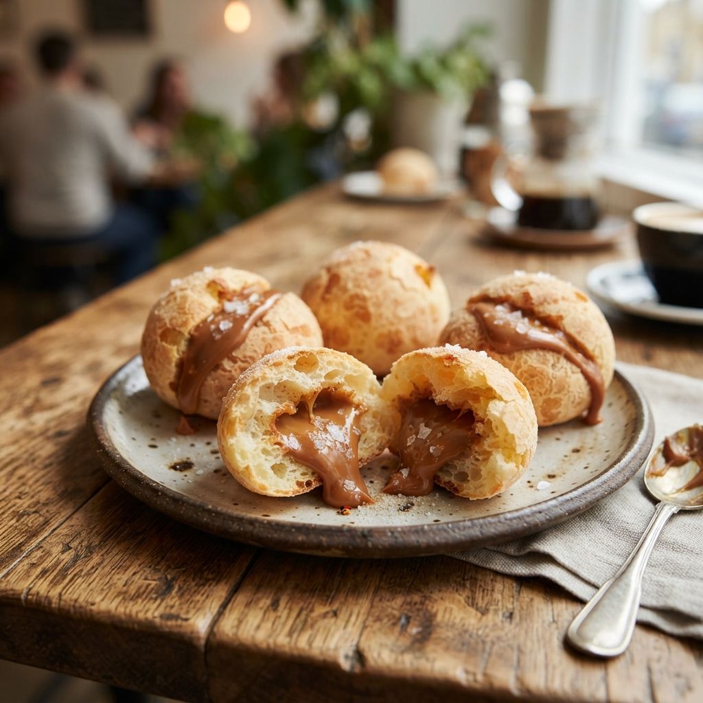 Filled Pão de Queijo - Dulce de Leche and Sea Salt