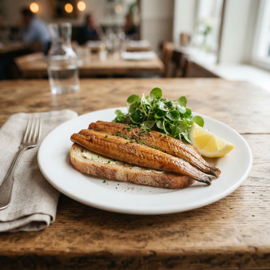 Smoked eel on toast