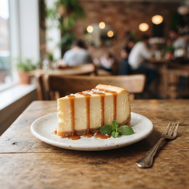 New York cheesecake with salted caramel sauce or red fruit coulis!