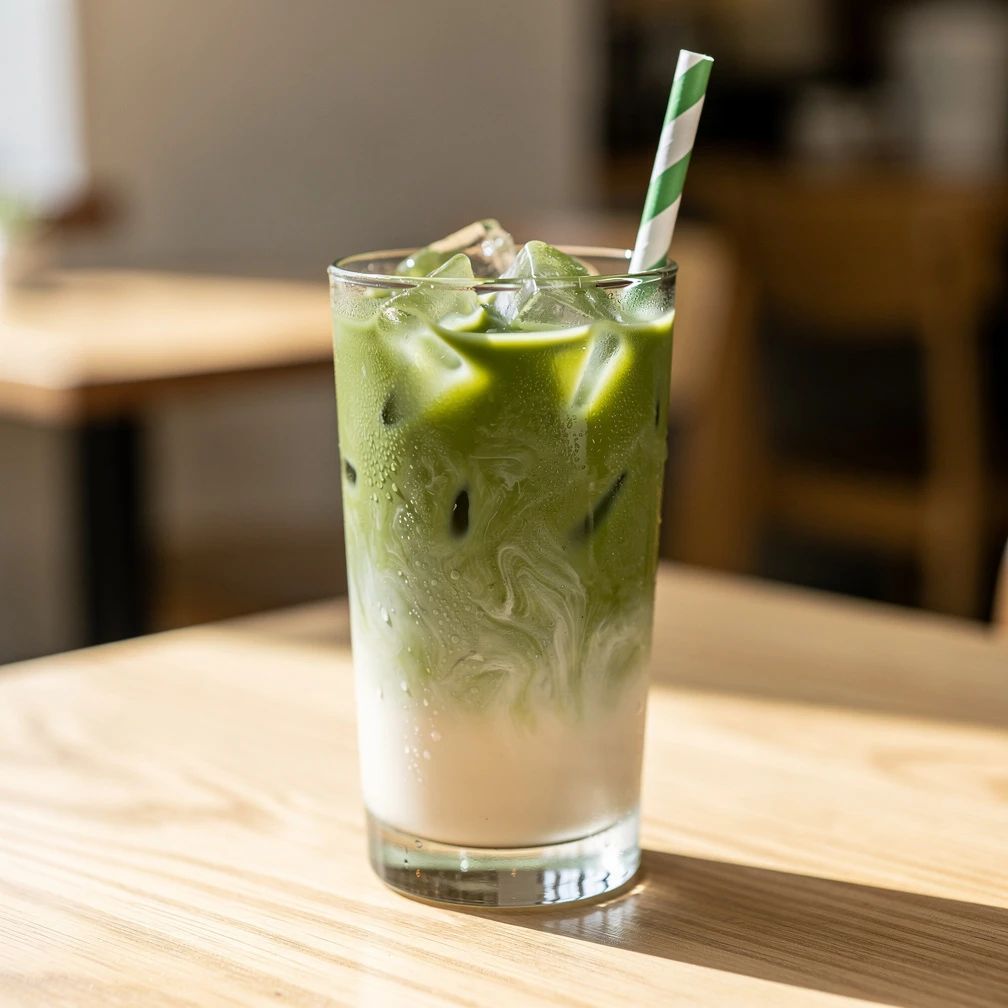 Iced matcha latte soja