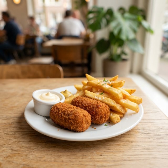Croquettes with fries