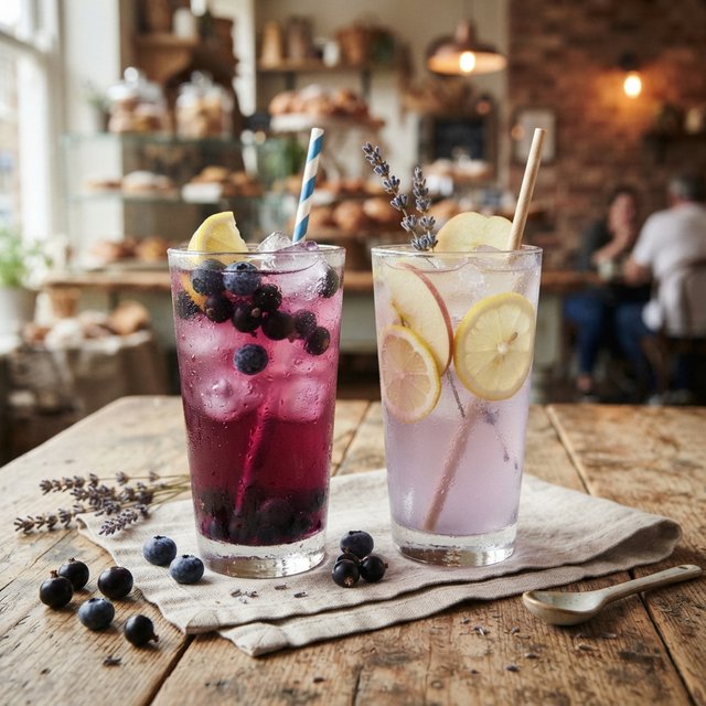 Homemade Lemonade - Blueberry and Blackcurrant, Lavender and Apple