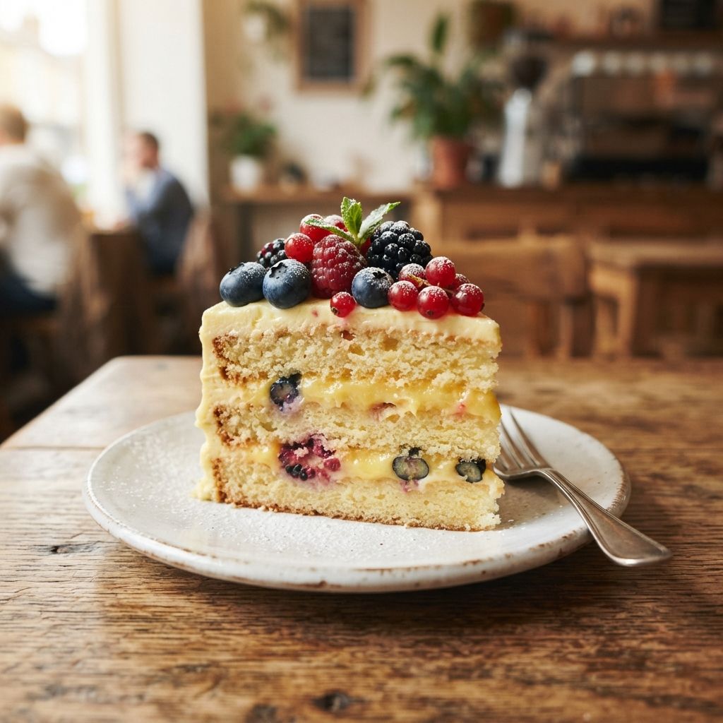 Lemon forest fruit cake
