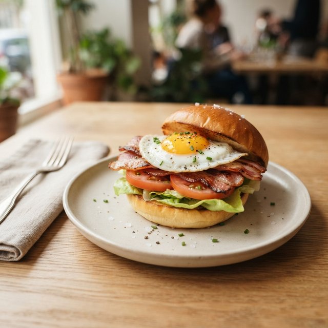 Bacon egg bun / spek en ei broodje