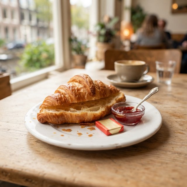 Croissant met Boter en Jam
