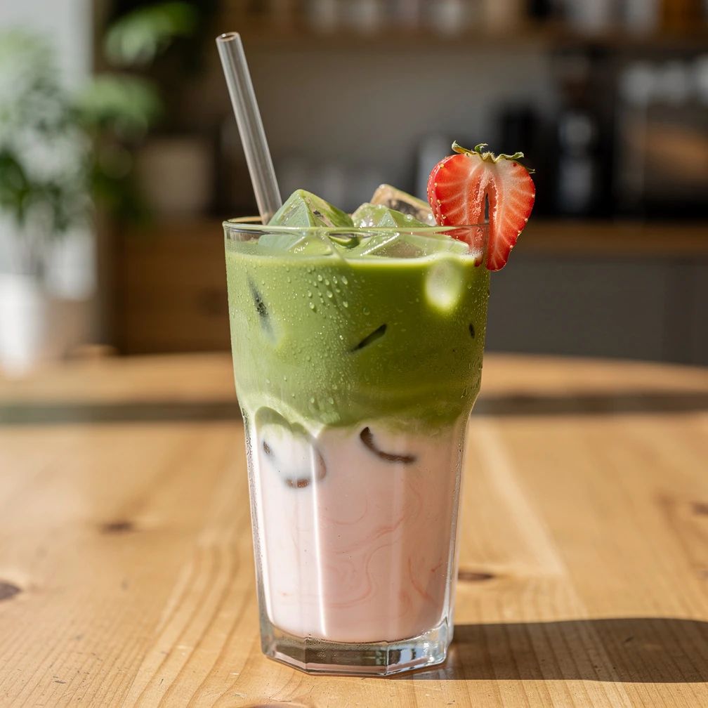Iced Strawbery Matcha