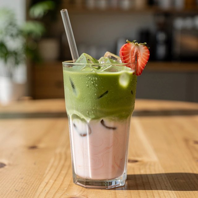 Iced Strawbery Matcha