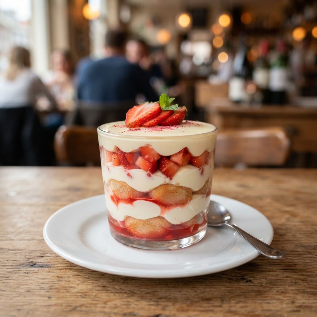 Aardbeien tiramisu