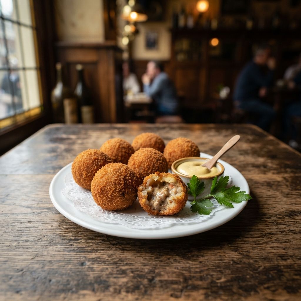 Kalfsbitterballen met Dijonmosterd